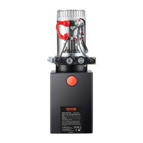 VEVOR Hydraulic Pump, 8 Quart Hydraulic Power Unit, Double Acting Dump Trailer Pump, 0.91 GPM Flow Rate, 3200 PSI Max Relief Pressure