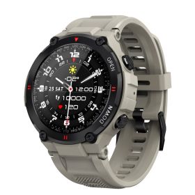 K22 smart call bracelet 1.28-inch IPS full view heart rate and blood pressure monitoring Bluetooth call watch (Colour: silver gray)