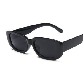 2022 New Square Eyewear Fashion Vintage Sunglasses Women Brand Designer Retro Rectangle Sun Glasses Female Ins Popular Colorful (Frame Color: As Picture, Lenses Color: black)