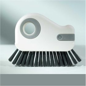 2 in 1 Groove Cleaning Brush Window Track Cleaning Tools 2024 New Hard Bristle Crevice Cleaning Brush with Hidden Scraper (Color: Gray)