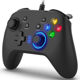 Wired Gaming Controller Joystick Gamepad with Dual-Vibration (Primary Colour: Blue)