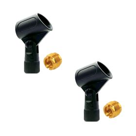 5 Core Microphone Clip Holder 2 Pieces with Screw Adapters 5/8 to 3/8 Inch (SKU: MC 07 2PCS)