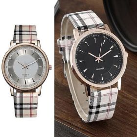 Londonite Watch With Plaid Band Time To Be Playful (Color: Tan-Black)